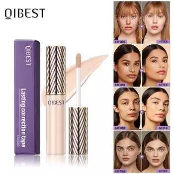 Qibest Concealer Водостойкий и стойкий против пота, маскирует пятна, прыщи, темные круги