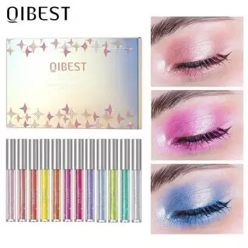 QIBEST Diamond Eyeshadow Liquid Glitter Pearlescent Highlighting Ultra Glitter Matte Finishing Набор теней для век