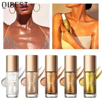 QiBest Хайлайтер для лица, осветитель для всего тела, хайлайтер для тела, пляжный сексуальный хайлайтер, масляный триммер, тональный крем 1#-Silver