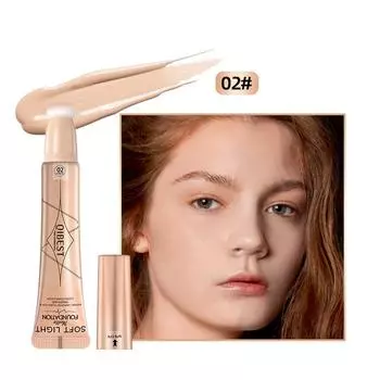 QIBEST Liquid Concealer Matte Perfect Waterproof Foundation Cream Cushion with Applicator for Eye Dark Circles Cosmetics, 1 Piece, 02