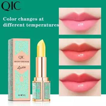 QIC Green Star Меняющая цвет губная помада Увлажняющая, увлажняющая и стойкая губная помада, меняющая цвет 1pcs