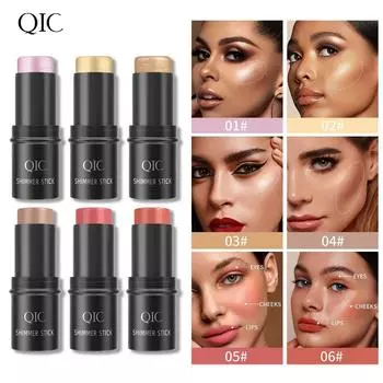 QIC Highlight Bright Shadow Stubblow Stereo Face Bottom Cream Lie Silkworm Blush Румяна для макияжа 01