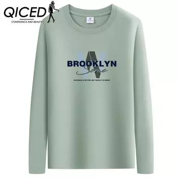 QICED Футболка с длинными рукавами, хлопковое мужское нижнее белье, топы, летние нижние рубашки, осенняя одежда S бордовый