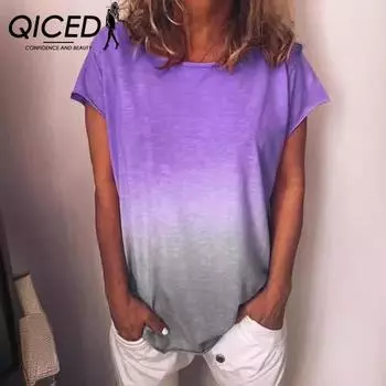QICED Модная одежда, летний хипстерский топ, базовая рубашка, длинная свободная футболка, студенческий топ с короткими рукавами S