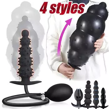 QIIAII Expand Надувная Анальная Пробка Огромная Анальная Пробка Стимулирует Секс-Игрушки Для Женщин/Мужчин Мастурбаторы Массажер Простаты Большие Анальные Игрушки A