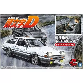 Qingdao Bunka Kyozaisha 1/24 Initial D series No.14 Takumi Fujiwara AE86 Trueno With driver figure plastic model
