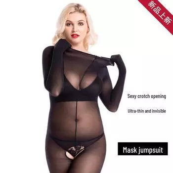 «Qinghe 10D Прозрачные чулки и комбинезон с маской для выступления в ночном клубе» 9/8 Sleeves [No Crotch]