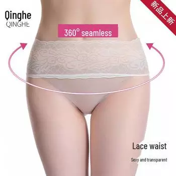 Qinghe 360 бесшовные кружевные силиконовые колготки: Невидимые чулки телесного цвета, облегающие фигуру silicone lace waist, open crotch