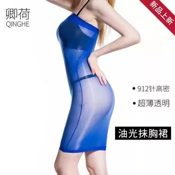 Qinghe 912-pin 8d маслянистые чулки трубка топ юбка узкая маленькая короткая юбка чонсам бедра обертывание сексуальный ультратонкий прозрачный легкий 1093 oily tube top skirt