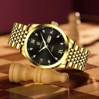 QINGXIYA мужские часы водостойкие кварцевые мужские наручные часы из нержавеющей стали мужские золотые часы модные светящиеся роскошные часы для мужчин