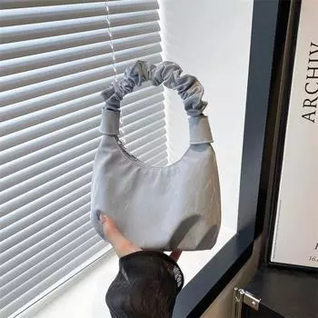 Цю Сяосяо Свежая, На этой неделе в тренде ручная сумка-подмышка, простая, высококачественная, легкая наплечная сумка. белый