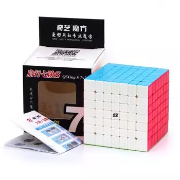 Qiyi 7x7 Magic Cube QiXing S 7x7x7 Пазлы Magic Cube Профессиональный образовательный скоростной куб для детей чёрный