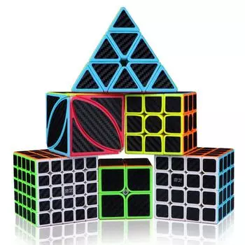 QIYI Cube 2x2 3x3 4x4 5x5 Пирамида Кленовый лист Наклейка из углеродного волокна Speed Magic Cubo Puzzle Toys For Children Kids Gift Toys