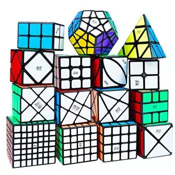 QIYI Speed Magic Cube 3x3x3 4x4x4 5x5x5 головоломка черные наклейки образование обучение Cubo Magico игрушки для детей