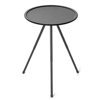 QIZHAN Кемпинг Solo Складной Алюминиевый Стол Для Барбекю Высота Костра, Легкий, Компактный, Складной, На Открытом Воздухе, Кемпинг, Костер, Стол, Круглый, чёрный