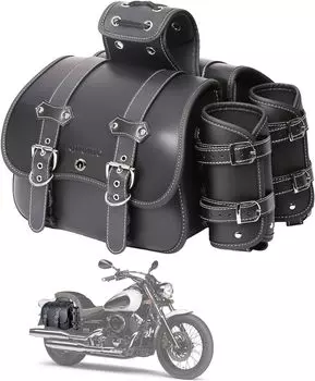 QJBOMTO Кожаные мотоциклетные седельные сумки, кофры с подстаканниками для Harley, водонепроницаемые боковые сумки для хранения инструментов, сумки для инструментов для универсального использования