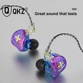 QKZ AK6 MAX Наушники с подвижными наушниками HIFI Качество звука Проводные наушники с тяжелой проводкой мышьяковый