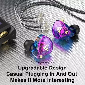 QKZ AK6 Pro Проводные наушники HiFi Наушники-вкладыши Медный драйвер Спортивная гарнитура с шумоподавлением Игровые музыкальные наушники Оригинал белый