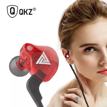 QKZ AK6 универсальные 3,5 мм HiFi звук музыкальный звонок наушники-вкладыши легкие спортивные для телефонов планшетов чёрный