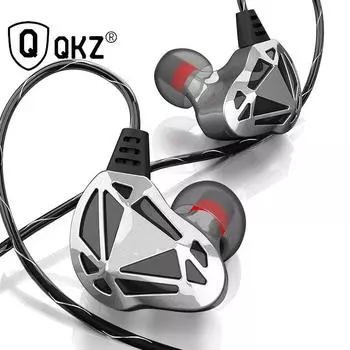 QKZ AK7 Наушники-вкладыши для прослушивания гарнитуры Высокое качество звука, тяжелые басы, шумоподавление, гарнитура для мобильного телефона ушного типа чёрный