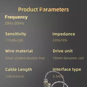 QKZ проводные наушники-вкладыши мониторные наушники HIFI профессионального уровня с титановой композитной диафрагмой Mic version чёрный