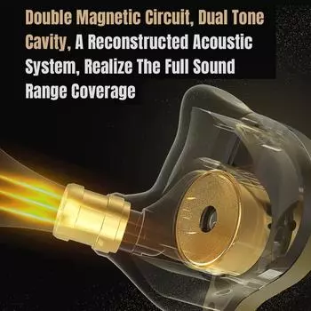 QKZ Проводные наушники-вкладыши Мониторные наушники Сменный кабель HIFI Профессиональный уровень Mic version чёрный