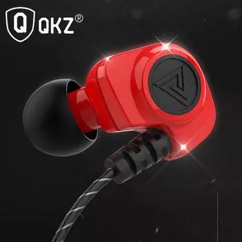 QKZ SK5 Наушники-вкладыши Hi-Fi с подвесными наушниками для бега с тяжелыми басами Управление линией мобильного телефона Музыка с гарнитурой из пшеницы красный