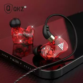 QKZ SK7 Dual Drive Hi-Fi проводные наушники Super Bass наушники спортивная гарнитура музыкальные наушники с шумоподавлением для Xiaomi чёрный