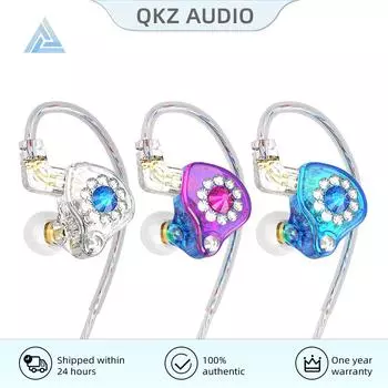 QKZ Spark проводные наушники с микрофоном HiFi наушники Shiny Diamond Girl Gift Sports Music Headset Gamer Audio Earbuds AK6 синий