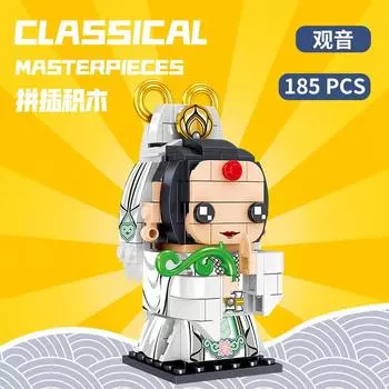 Ql2306-2311 Путешествие на Запад Q-версия квадратная голова мальчика свиньи Тан Сэн песчаный монах строительный блок игрушка