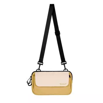 Qminica Crossbody Waterproof All-Match Chest Bag Travel Yellow + Rice