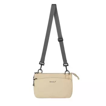 Qminica Discovery Series Waterproof Commute Leisure Crossbody Multi-Compartment Lightweight Single Shoulder Multifunctional Envelope Package Beige