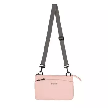 Qminica Outdoor Travel Crossbody Bag Water-Resistant and Wear-Resistant Multi-Functional Lightweight Casual Shoulder Cycling Bag Pink