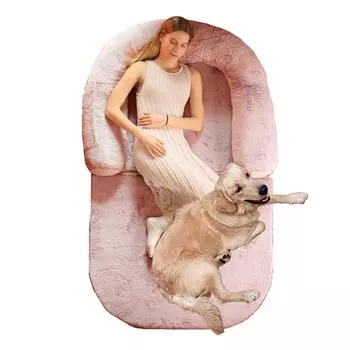 Qonimm Human Dog Folding Sofa for Extra Large Dog Human Dog Snoozing Sofa and Dust Cover Human Dog Large Multiple Cold Sound Pink Bed, Snoozing, Bed, розовый