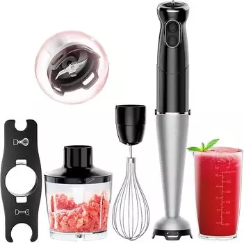 QOOQOOGE Ручной блендер для детского питания 800 Вт 6 в 1 Многофункциональный ручной миксер Предотвращение Может Измельчать Лед Миксер Кухонный комбайн Вспениватель Соковыжималка Электрический