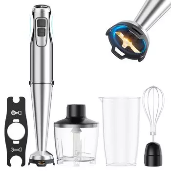 QOOQOOGE Ручной детский миксер 6 в 1 для приготовления пищи, блендер, блендер с несколькими ручками, миксер, венчик, соковыжималка, процессор, кухонная утварь, [Предотвращает