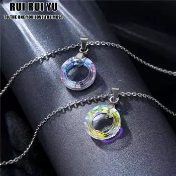 QQs Красочный Кристалл Павлин Градиент Ожерелье Женская Мода Феникс Ювелирные Аксессуары Подарок 1 PCS