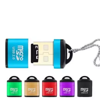QQs Mini Card Reader Micro SD Card Usb 2.0 480Mbps Мобильный телефон Высокоскоростная память Tf красный