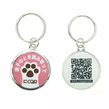 QR-код потерянной детской бирки с информацией, отправленной через «Niku QR» (местоположение электронной почты) (розовый) розовый