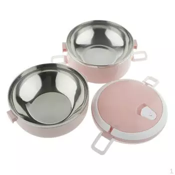 , ящик для хранения из нержавеющей стали, изолированный контейнер для обеда с 2 ярусами для Pink02