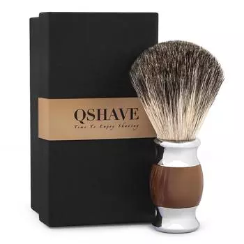 Qshave Man Pure Badger Hair помазок для бритья 100% оригинал для двойной безопасности прямая классическая безопасная бритва имитация агата коричневый