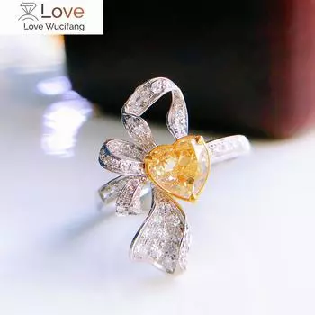 Qtt необычные серебряные кольца для женщин с желтым дизайном в виде сердца женское кольцо на палец обручальные кольца модные ювелирные изделия Resizable жёлтый