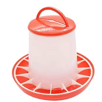 Quail 1.5Kg Water with Lid Chicken Handle Feeders Feed Bucket Poultry Tool Farm Supplies