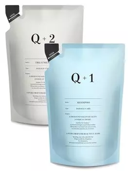 Qualitas Shampoo Treatment Set Refill Beauty Salon Эксклюзивный шампунь с аминокислотами Шампунь Q+ [Уход за поврежденными волосами] Без силикона 400 мл/400 г