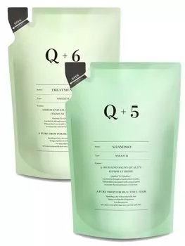 Qualitas Shampoo Treatment Set Refill Beauty Salon Exclusive Amino Acid Shampoo Shampoo Q+ [Уход за пальцами] Без силикона 400 мл/400 г