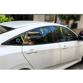 Quality Car Sticker Delete Trims Upper Vinyl Decal Right Blackout For Honda Civic 10th Gen 2016-2019 4dr Sedan CHINA