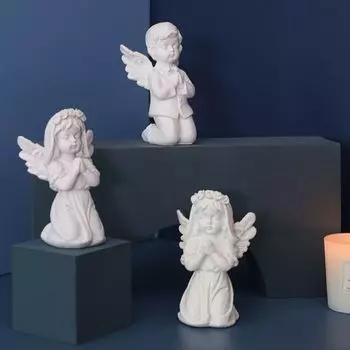 Quality Delicate Gift Unique Garden Sculpture Resin Crafts Winged Angel Statue Desktop Ornaments 4