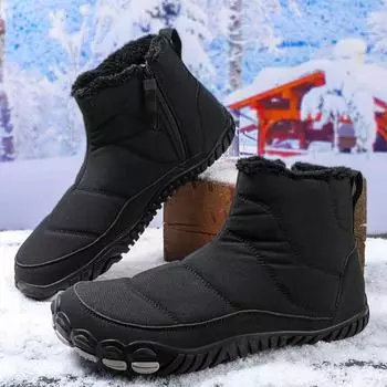Quality Men s Snow Boots Plush Warm Men s Boots Hot Sell Comfortable Wear-resistant Scratch-resistant Waterproof Shoes for Men 36 чёрный
