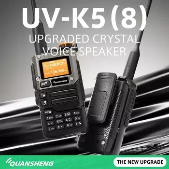 Quansheng UV-K58 Радиостанция Walkie Talkie дальнего действия Портативная UHF VHF Am Fm двухсторонняя радиостанция 128 каналов EU Plug чёрный