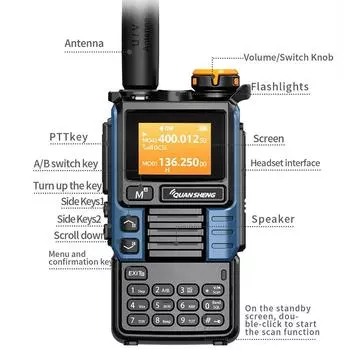 Quansheng UV-K6 Модернизация UV-K5 (99) Переговорное устройство 5 Вт, радиостанция воздушного диапазона, тип C, зарядка, UHF, VHF, DTMF, FM, скремблер, NOAA, беспроводная частота красный